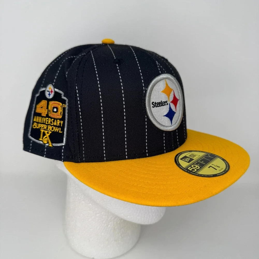 NWT Pittsburgh Steelers 40th Aniv Super Bowl 1974‎ Fitted Hat 7 7/8 NFL Football